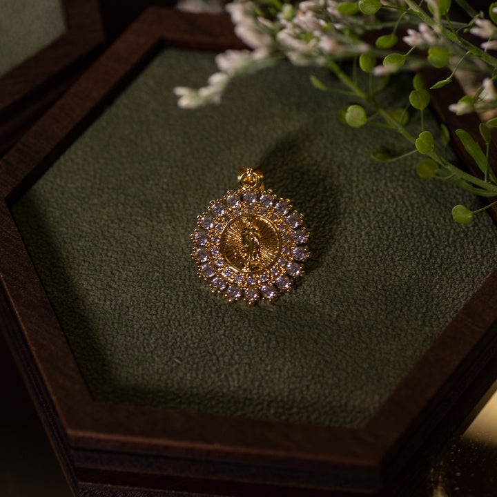 Pendant - OLG - Round - CZ Rim- 24k Gold Filled