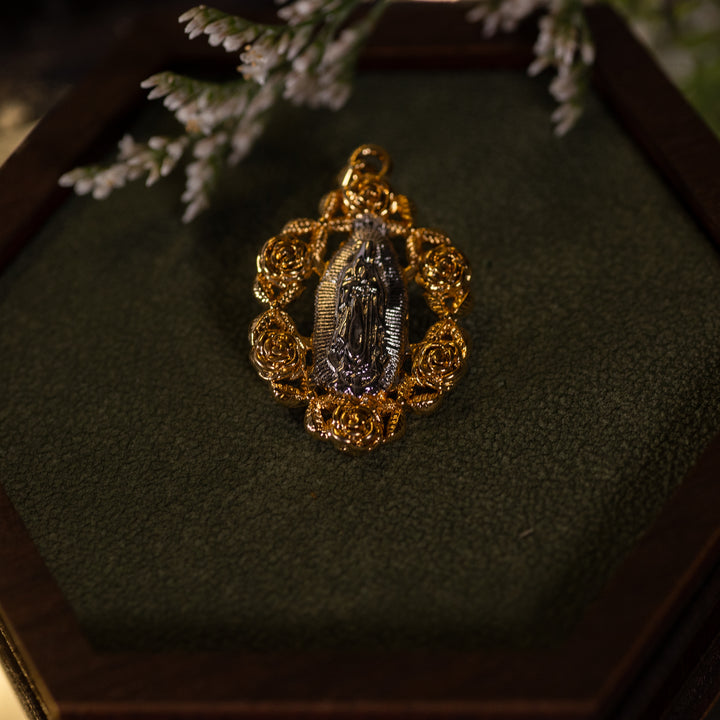 Pendant - OLG - Rose Border - Tu-tone - 24k Gold Filled