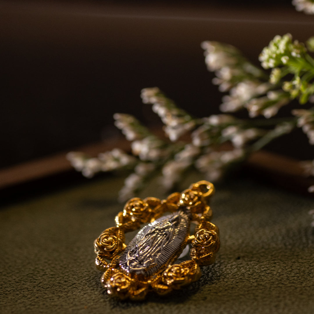 Pendant - OLG - Rose Border - Tu-tone - 24k Gold Filled