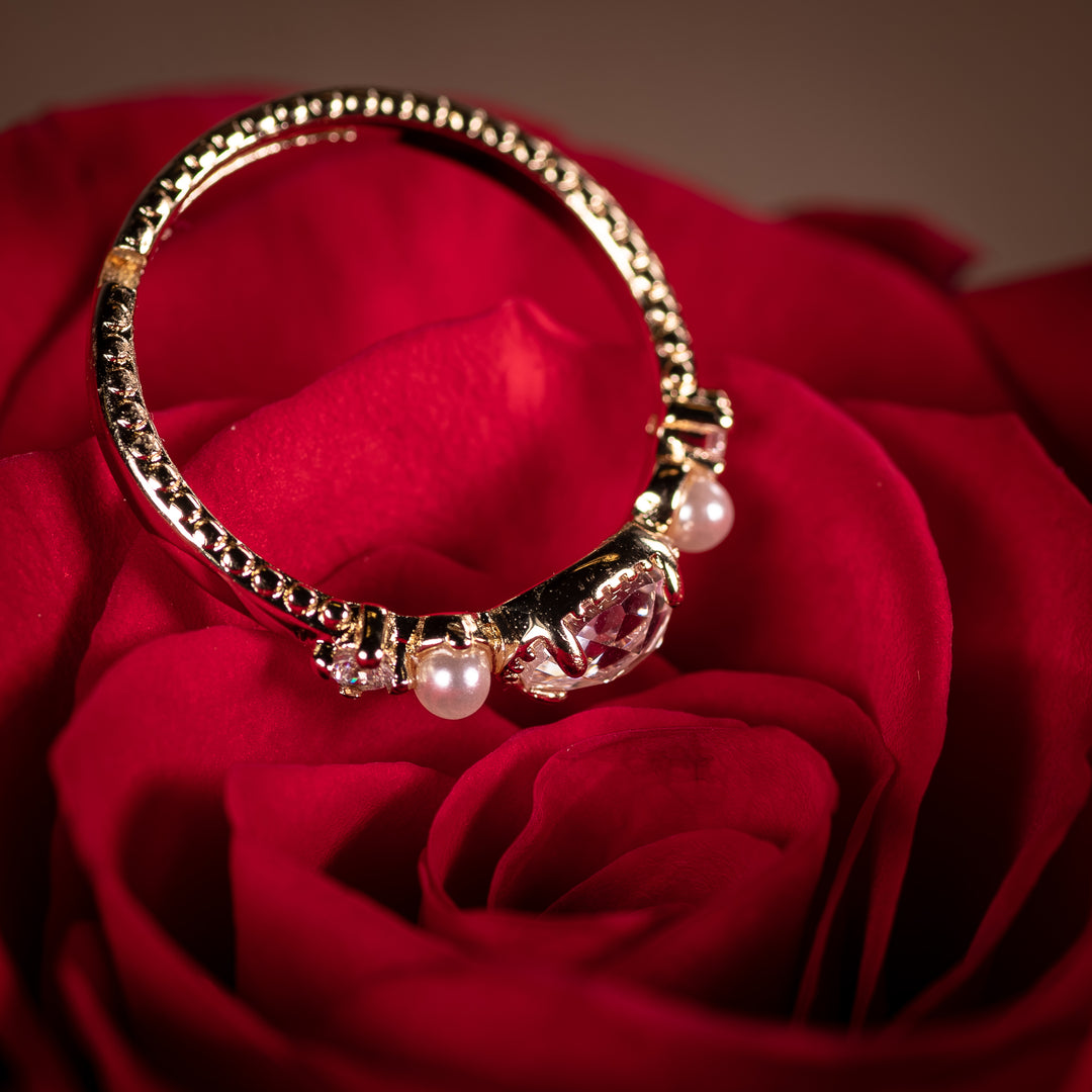 Crystal Pearl Ring
