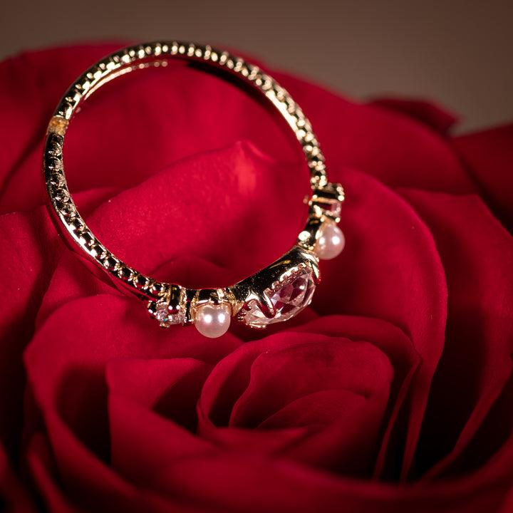 Crystal Pearl Ring