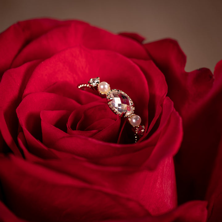 Crystal Pearl Ring
