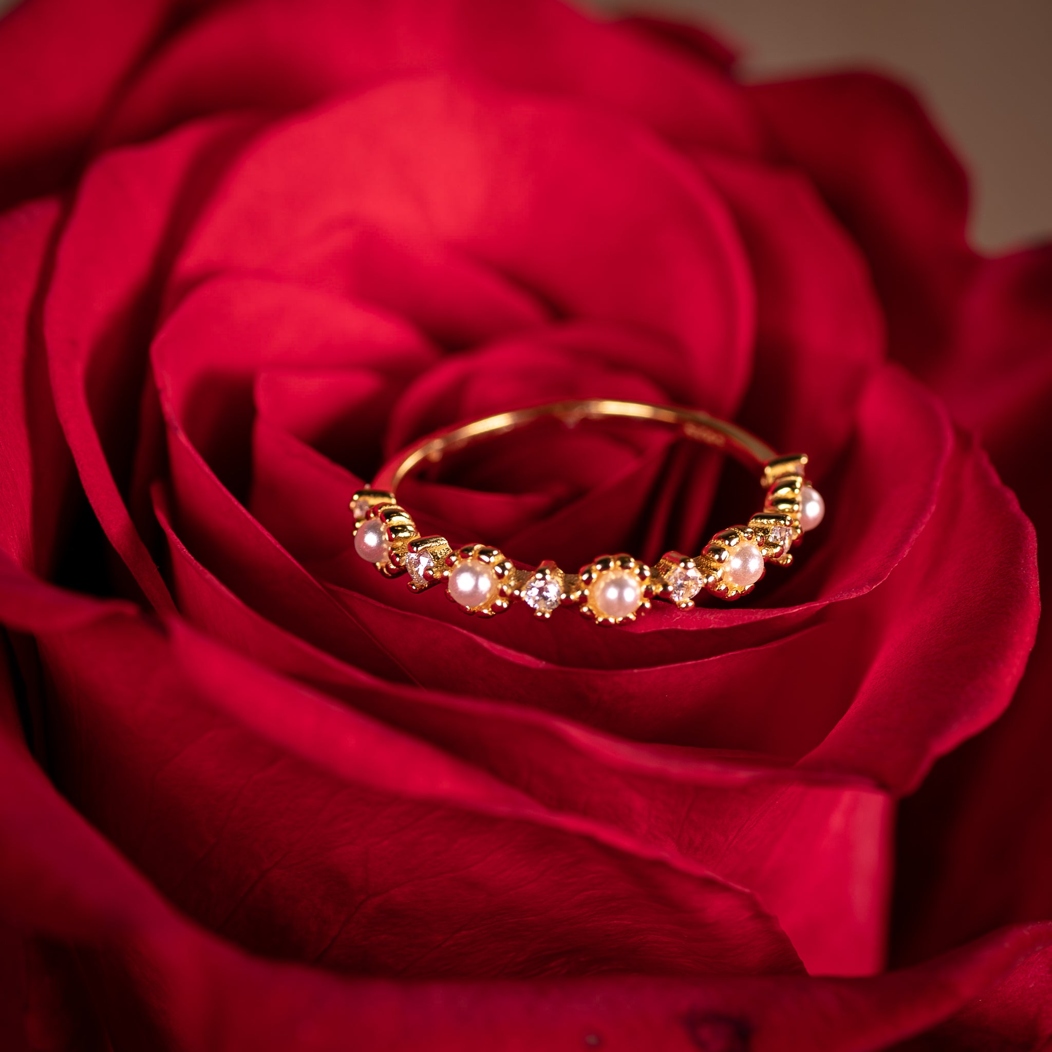 Pearl Cubic Zirconia Ring