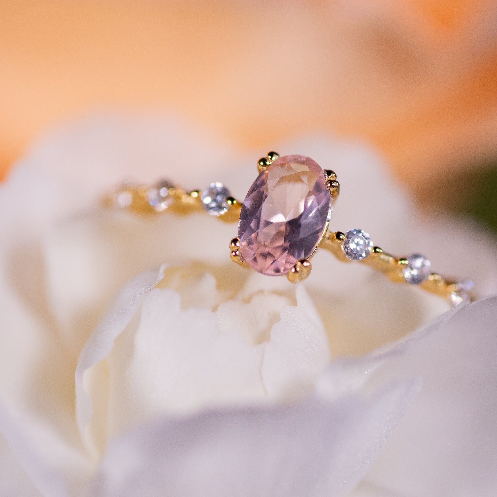 Rose Quartz Oval Ring