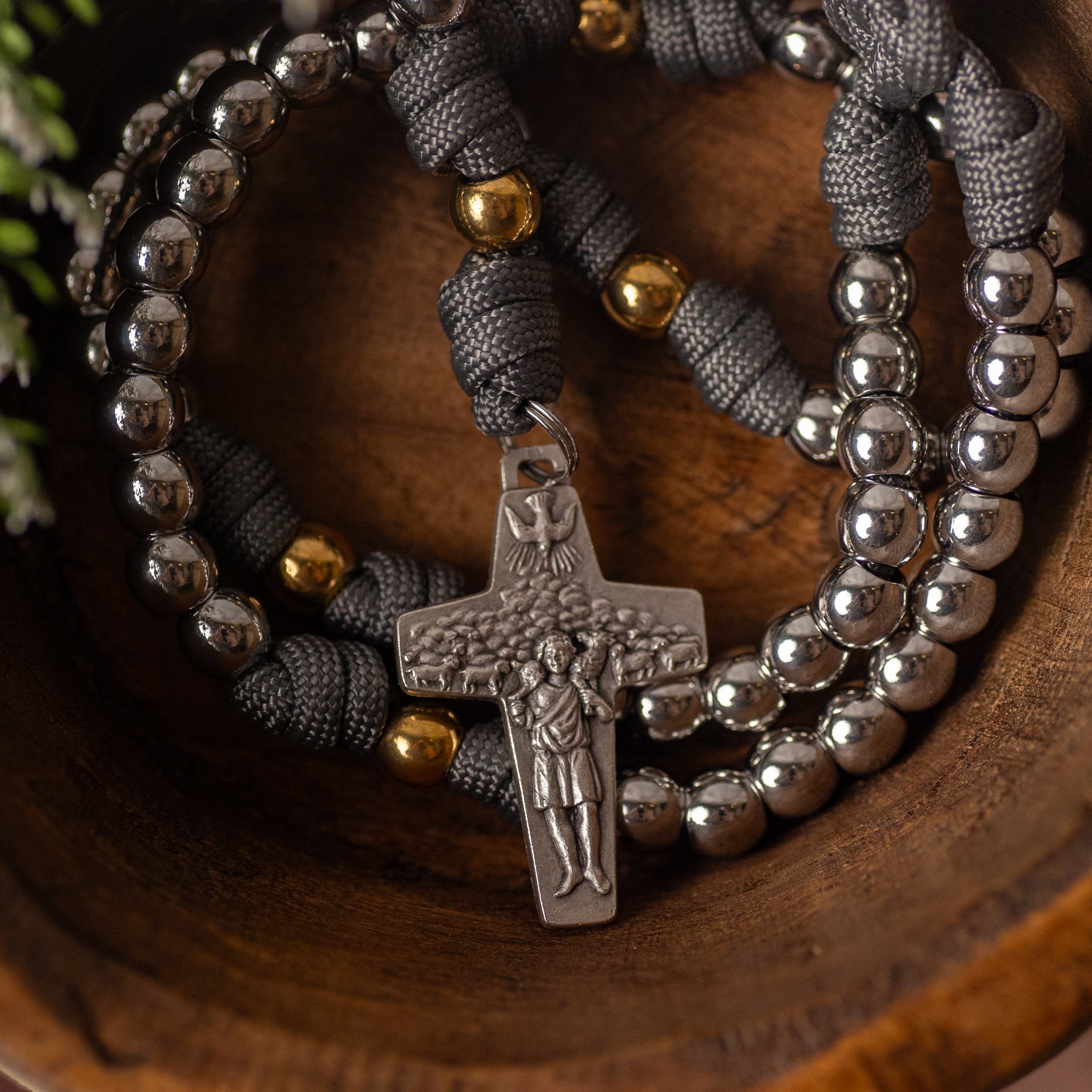 Rosary - Soldier of Christ - Cord - Silver/Grey