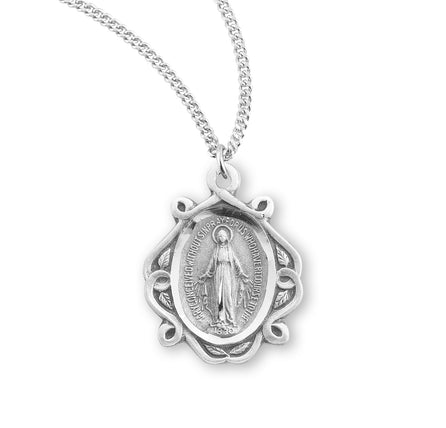 Pendant - MM - Sterling Silver Medal - 18" Stainless Steel Curb Chain