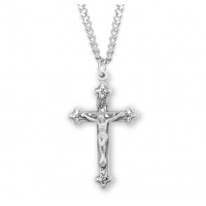 Pendant - Crucifix - Vine - Sterling Silver - 20" Stainless Steel Curb Chain