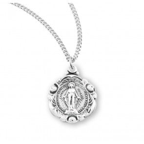 Pendant - MM Round - Sterling Silver - 18" Stainless Steel Chain
