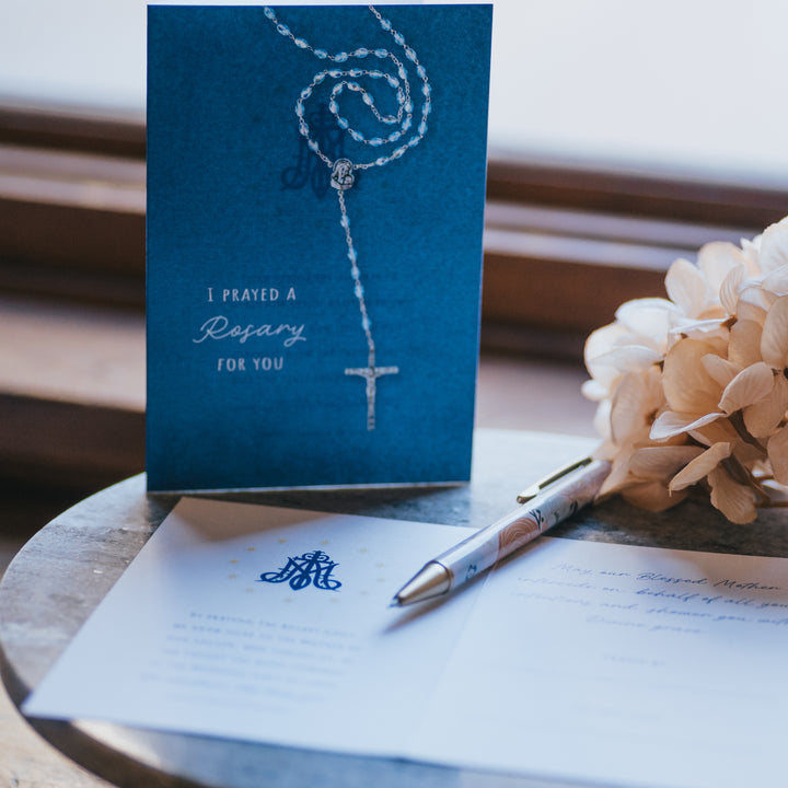 Card - I Prayed a Rosary for You - Blue