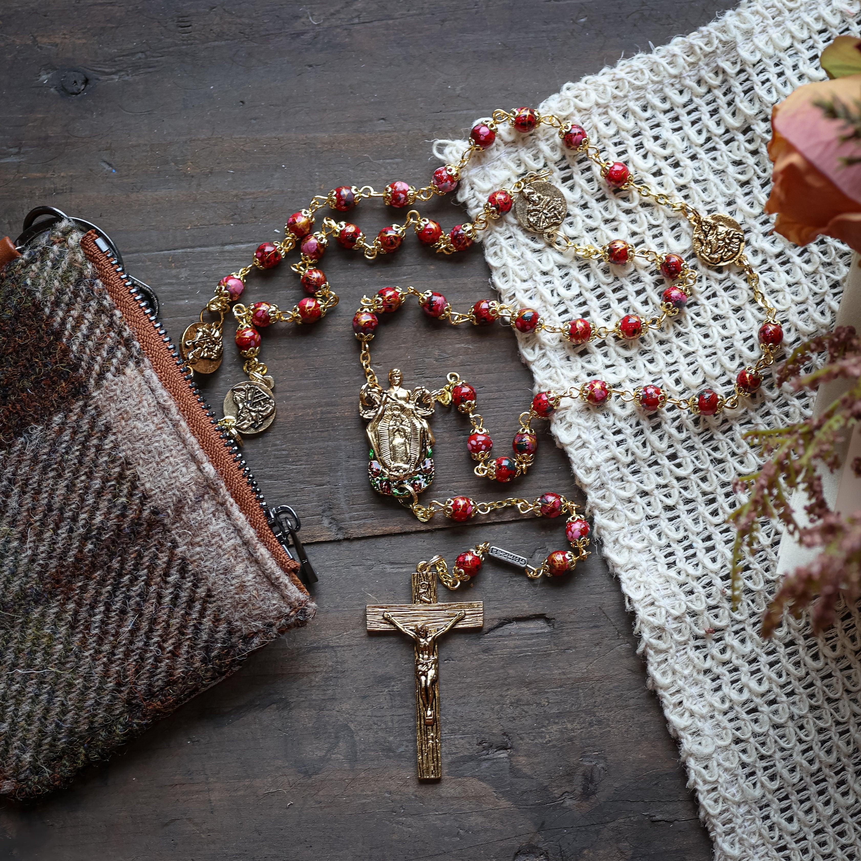 Shrine Glass Bead Rosary