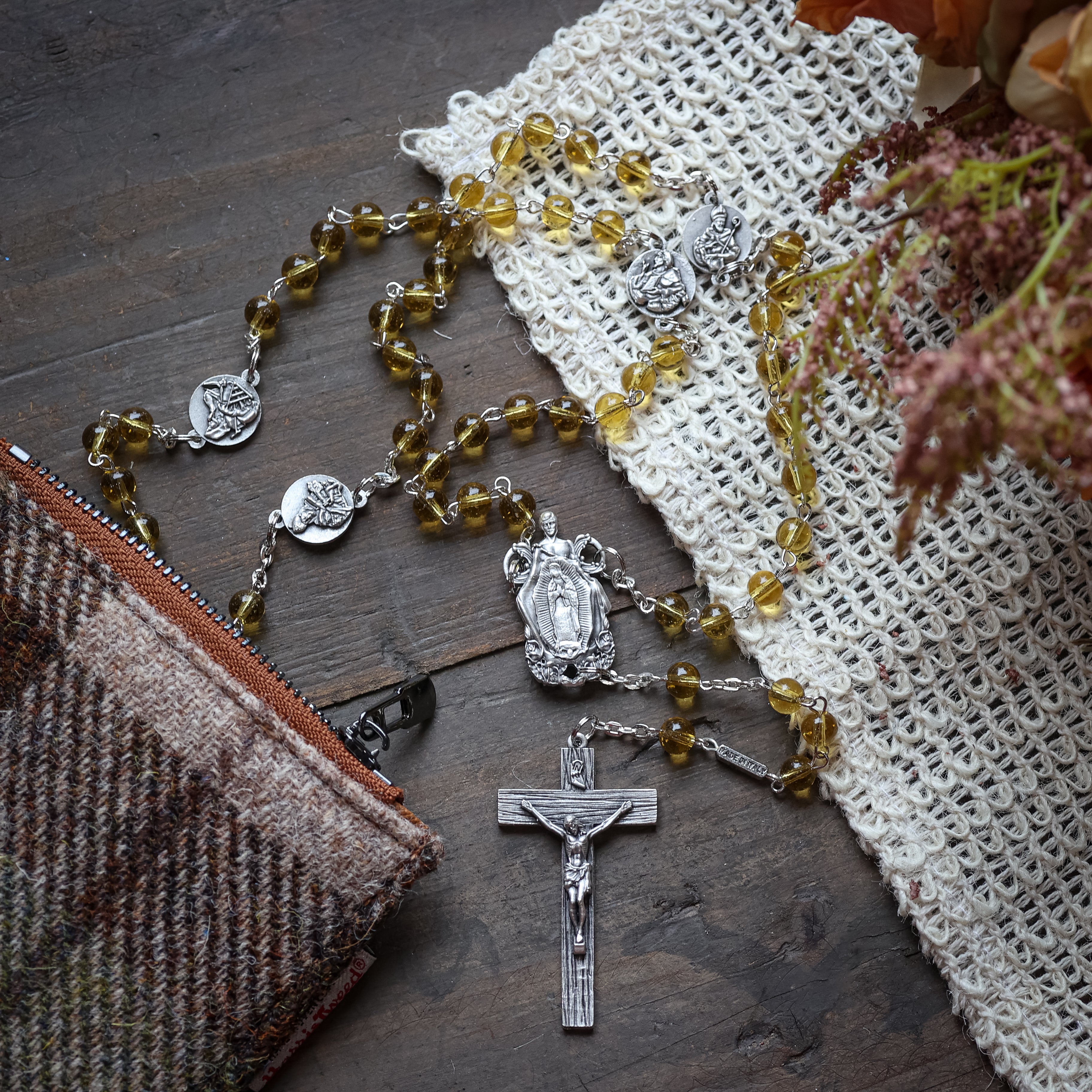 Shrine Glass Bead Rosary