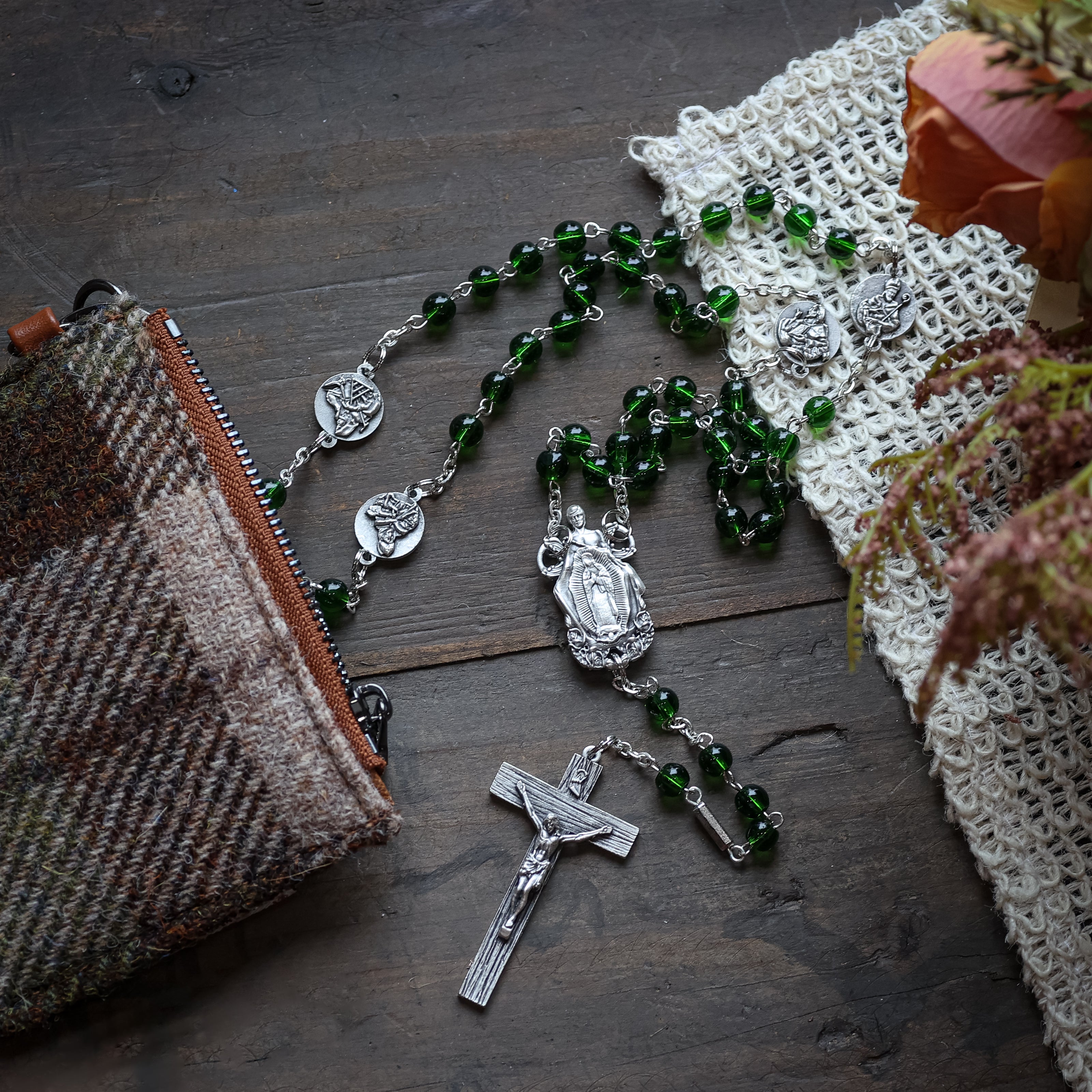 Shrine Glass Bead Rosary