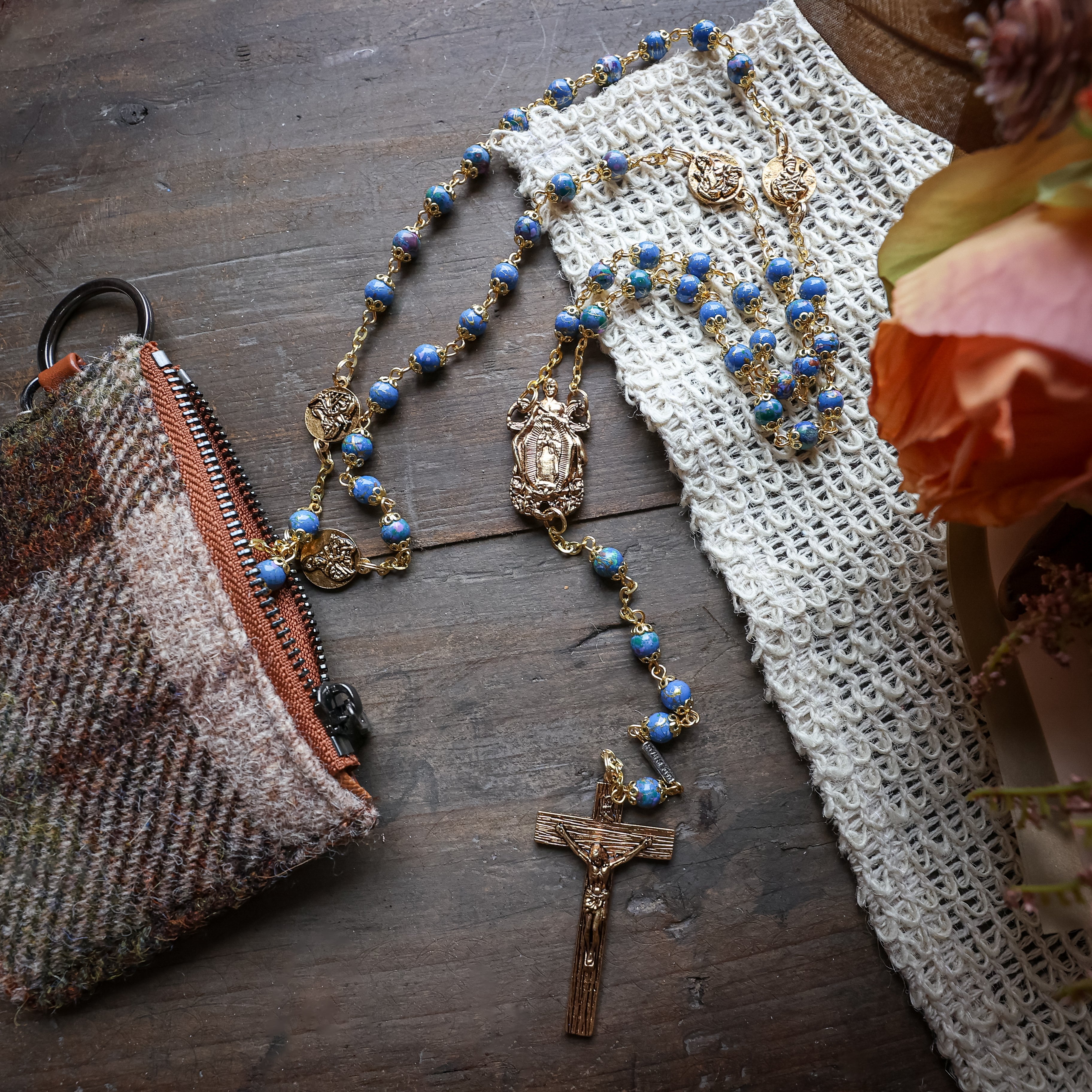 Shrine Glass Bead Rosary