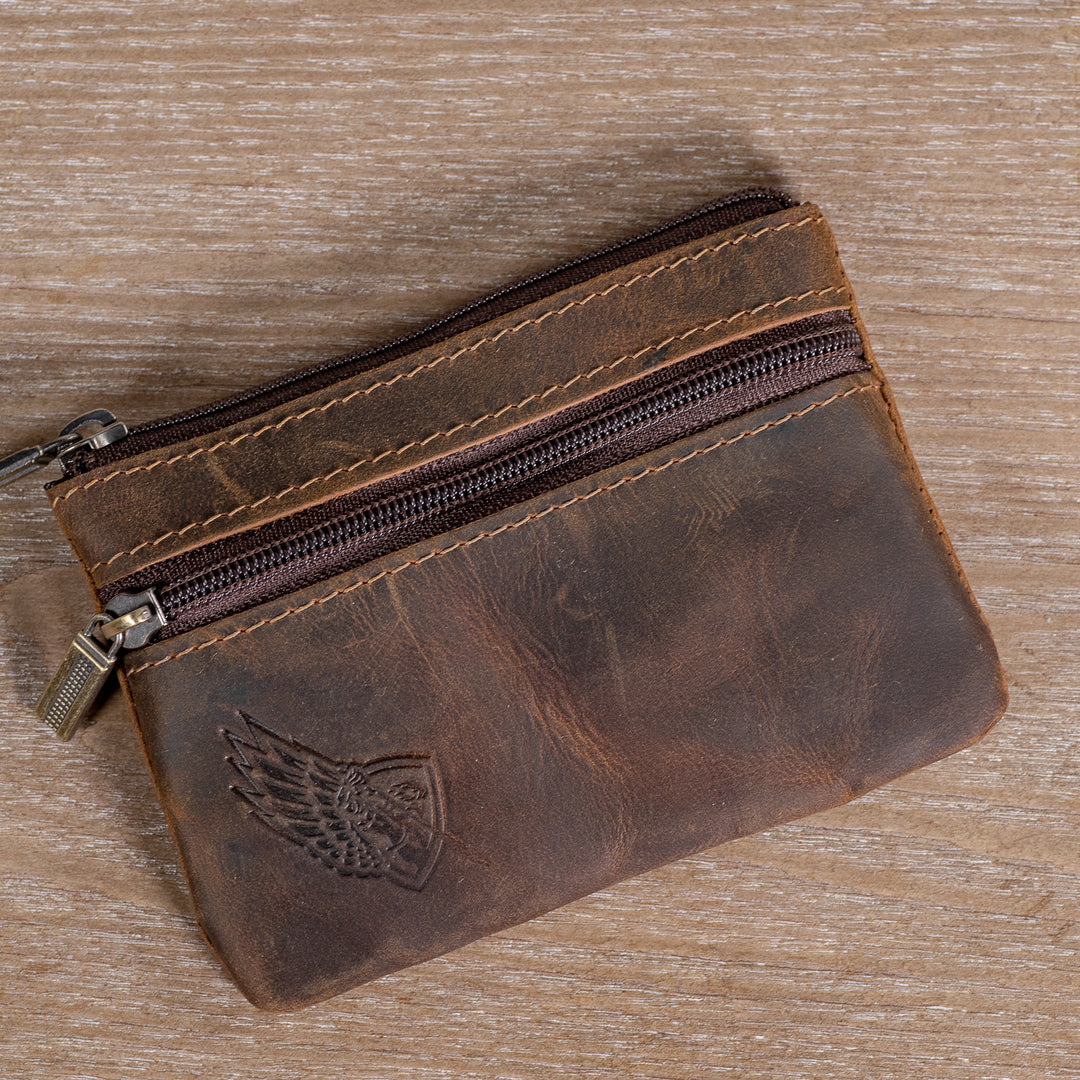Rugged Leather Rosary Pouch