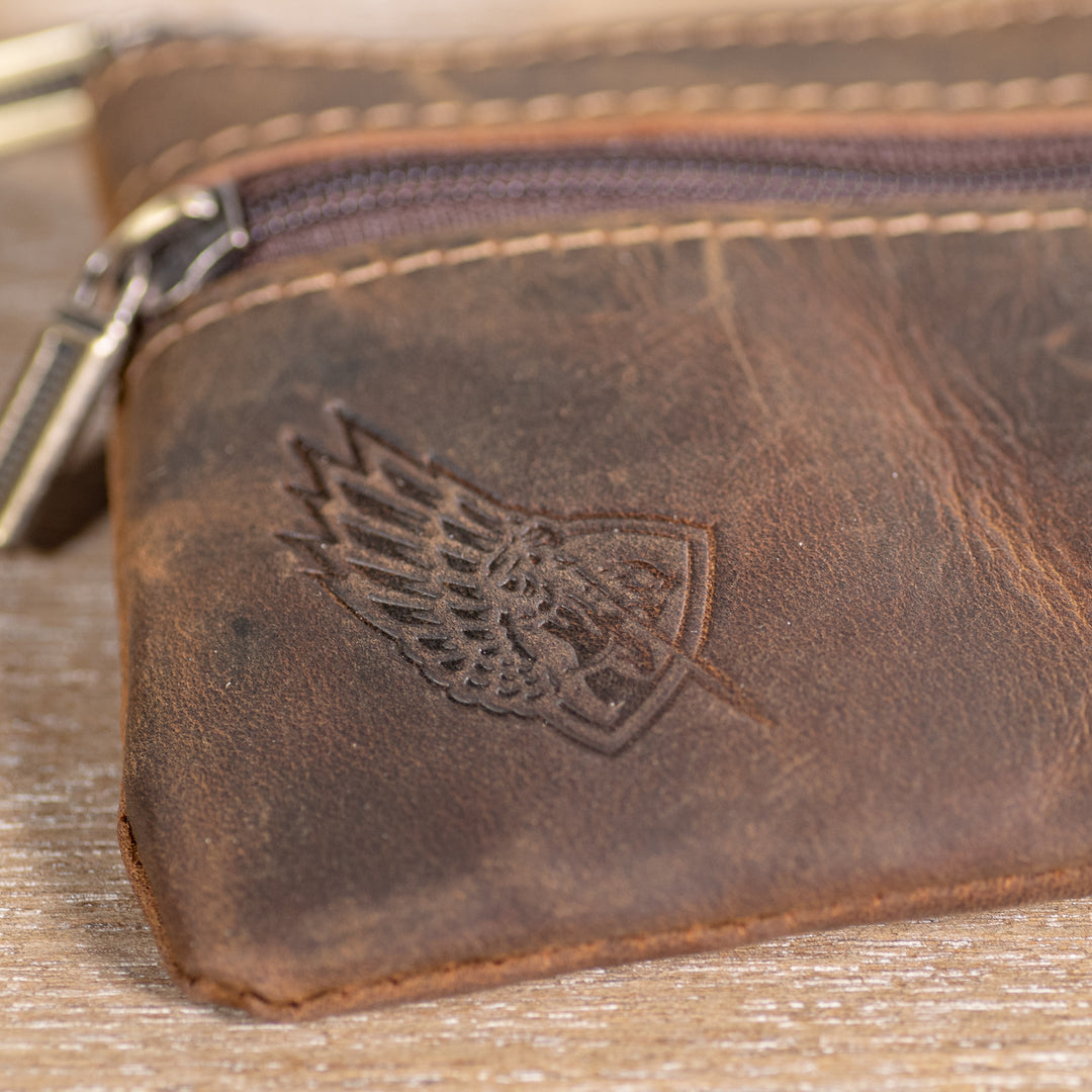 Rugged Leather Rosary Pouch