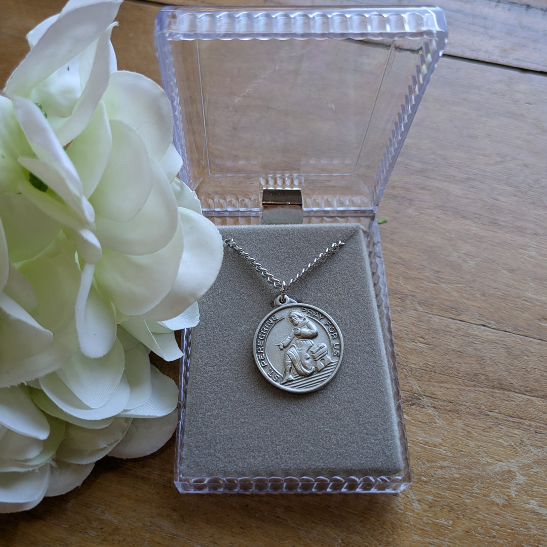 Pendant - St Peregrine - Genuine Pewter - 24"
