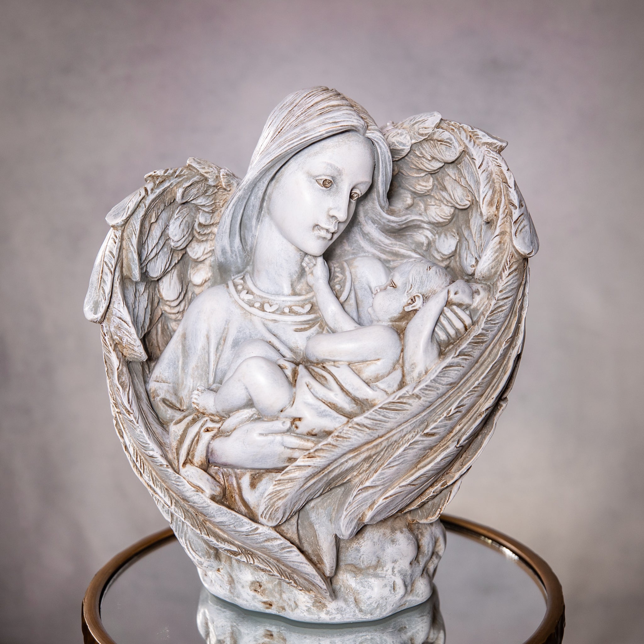 Statue - Angel Bust w/Baby - Resin/Stone Mix - 13"