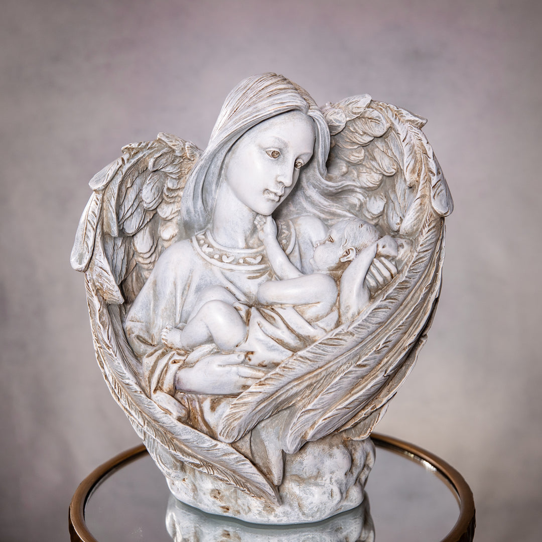 Statue - Angel Bust w/Baby - Resin/Stone Mix - 13"