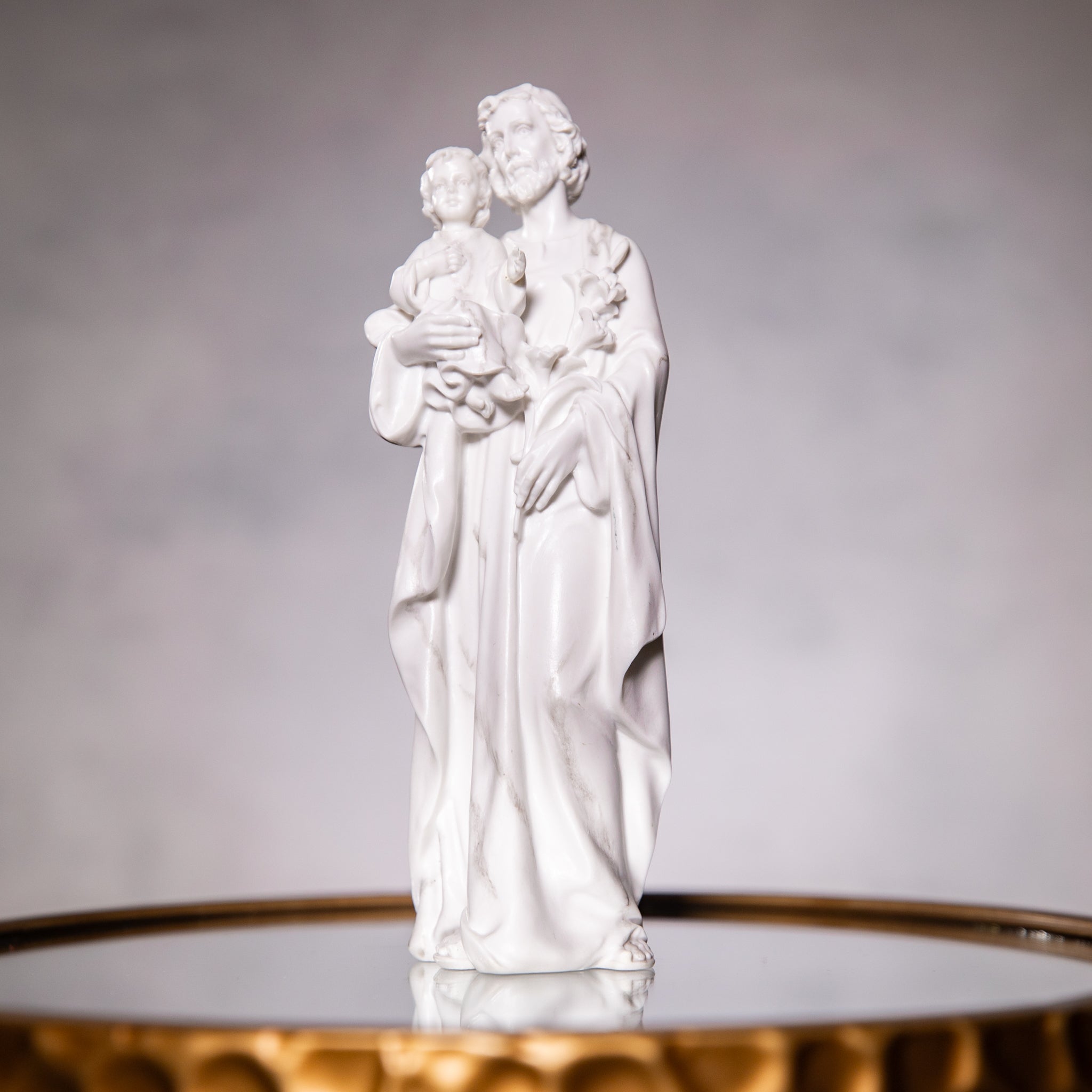 Statue - St. Joseph - Resin - Marble Look - 8"