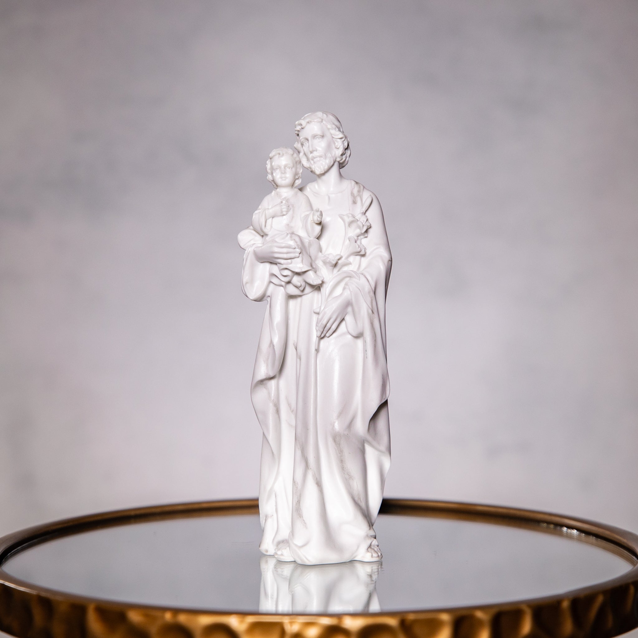 Statue - St. Joseph - Resin - Marble Look - 8"