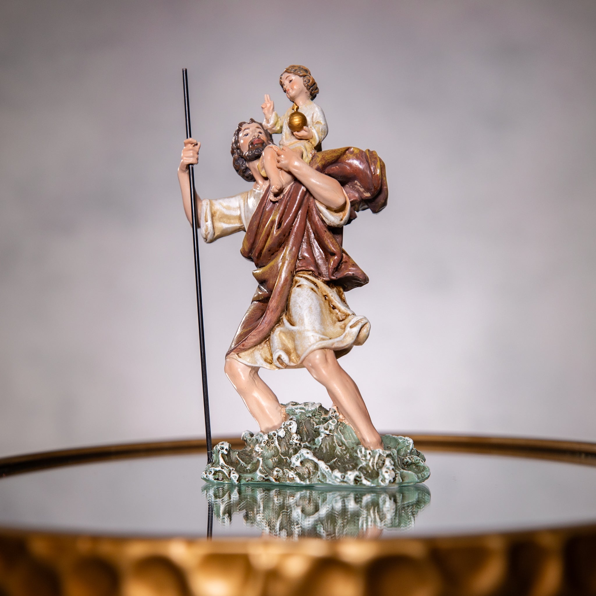 Statue - 6.25" St Christopher - Color - Resin