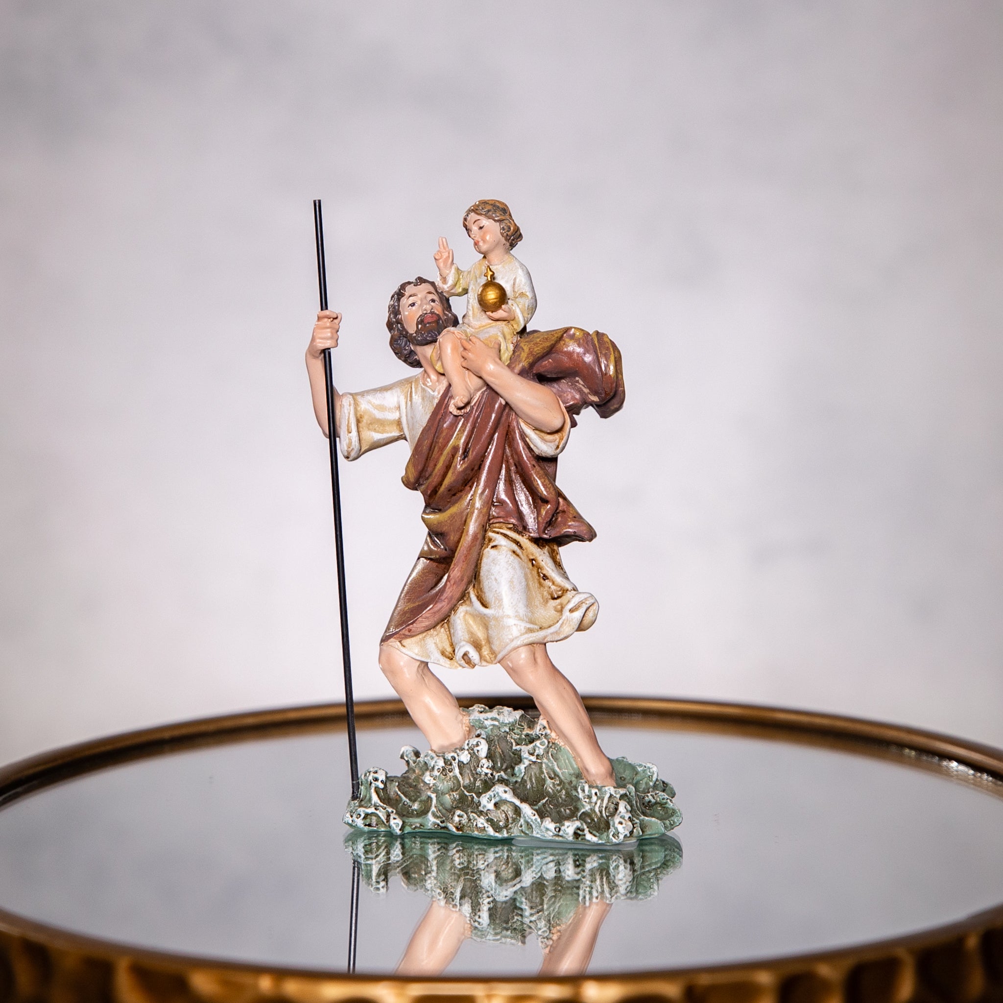 Statue - 6.25" St Christopher - Color - Resin