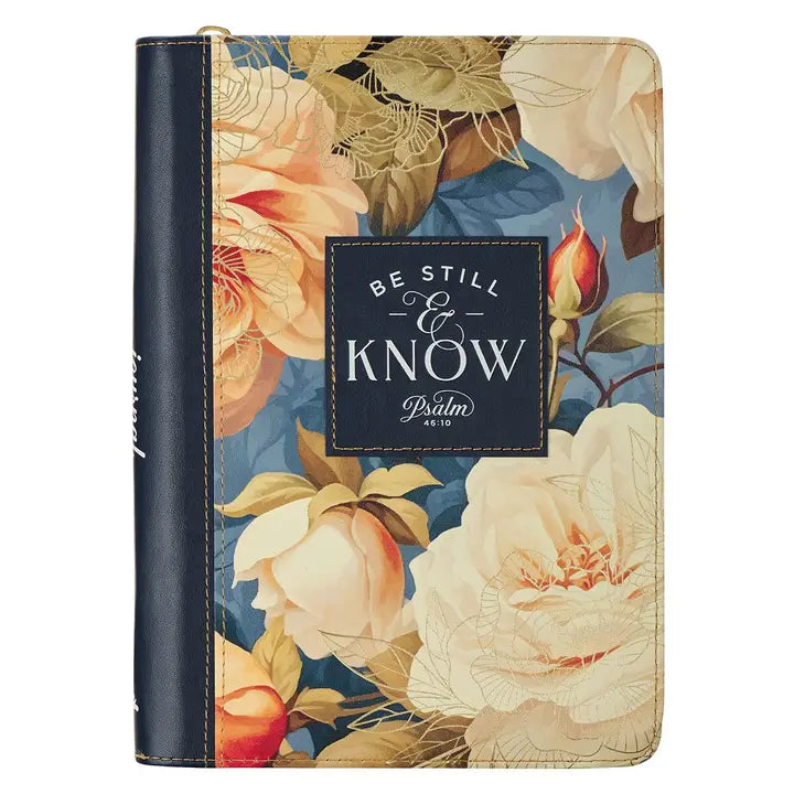 Journal - Be Still and Know - Floral - Zip