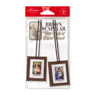 Brown Scapular - SHJ & OL Mt Carmel - Colored Image - 1.5"x2"
