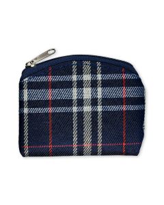 Rosary Case - Navy Plaid