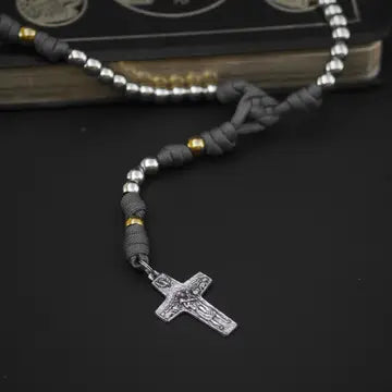 Rosary - Soldier of Christ - Cord - Silver/Grey