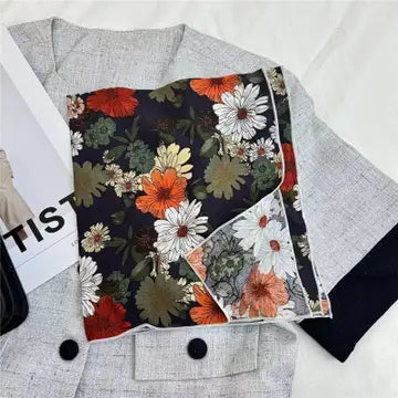 Scarf - Floral - Fall Colors - Multifunctional - Square
