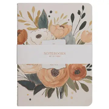 3pc Notebook Set - Joyful Patient and Faithful - Floral