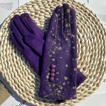 Gloves - Winter Floral - Buttons