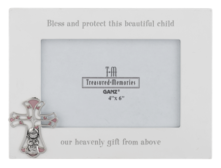 Keepsake Frame - Bless and Protect - Pink Cross