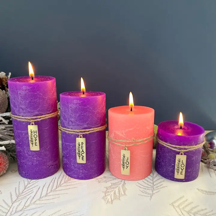 4pc Advent Candles - Pillar