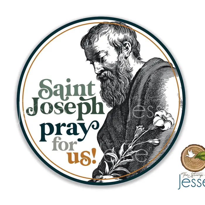 Sticker - St. Joseph - Round - Vinyl