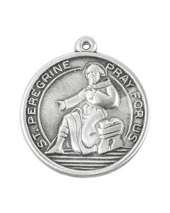 Pendant - St Peregrine - Genuine Pewter - 24"