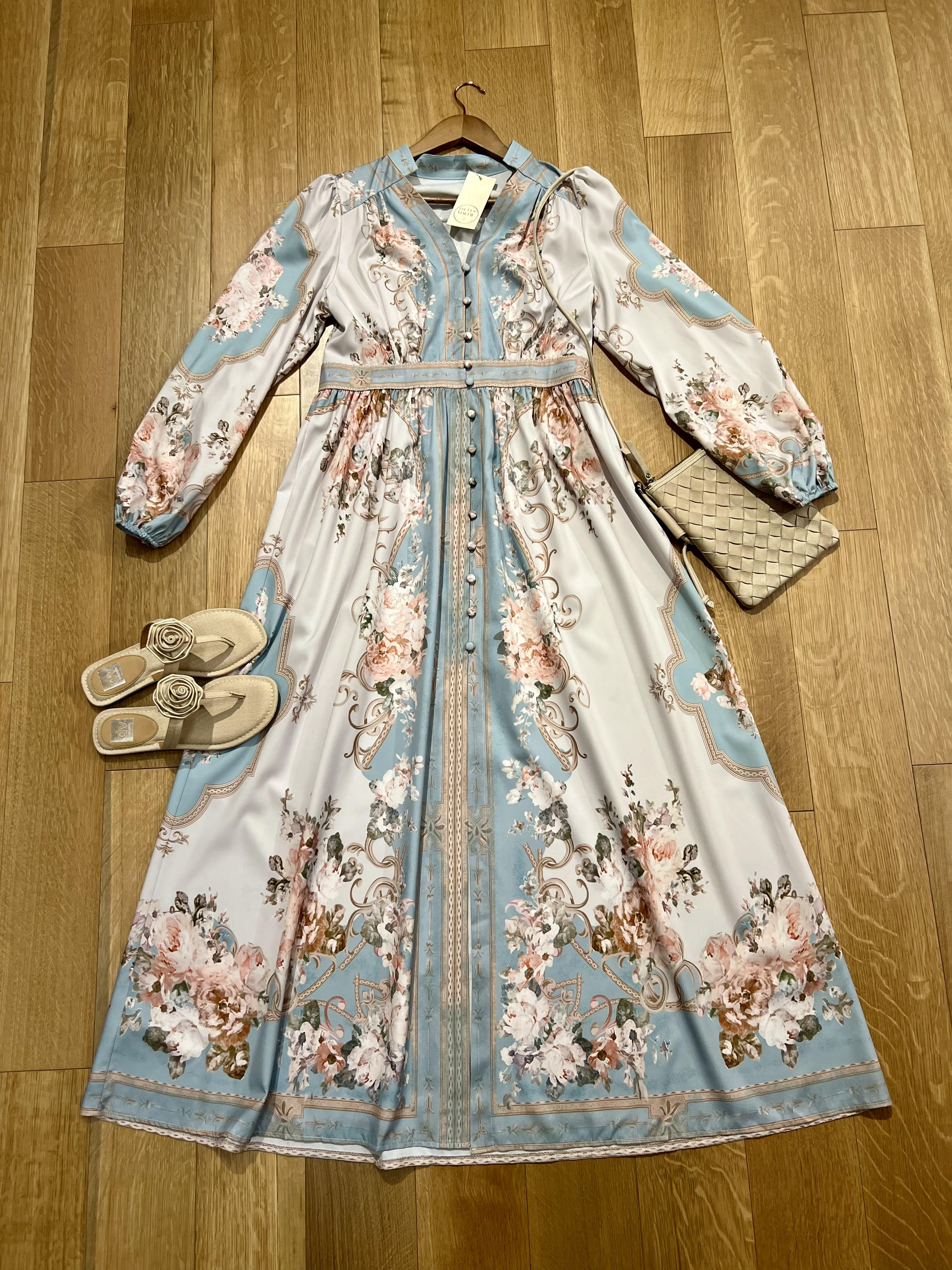 Pleated Floral Boho Dress