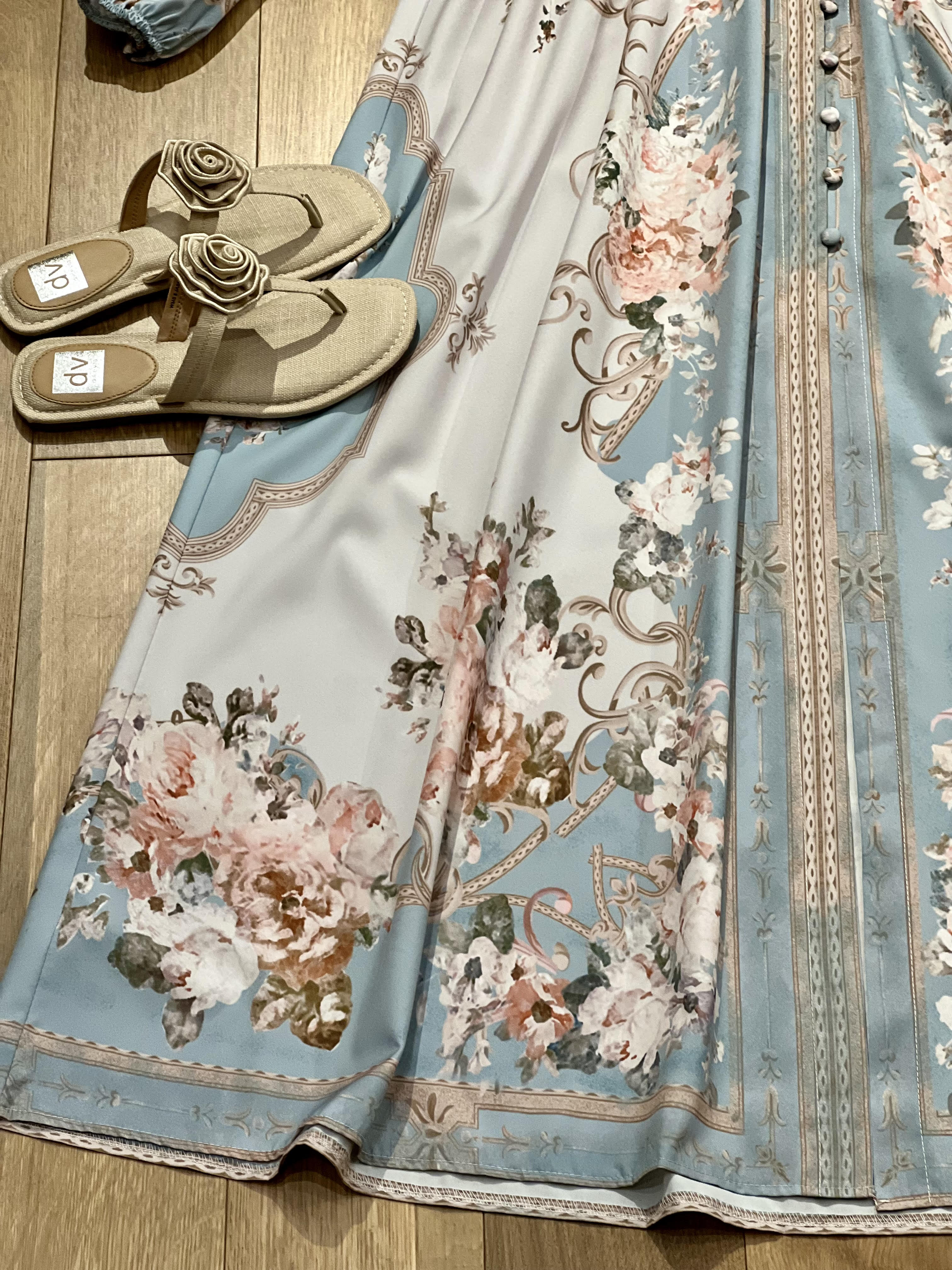 Pleated Floral Boho Dress